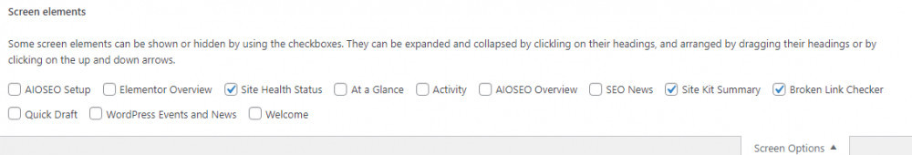 website, dashboard, WordPress screen