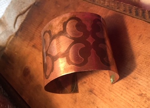 etched copper bracelet etched copper bracelet
