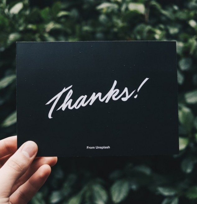 Picture of card of thanks