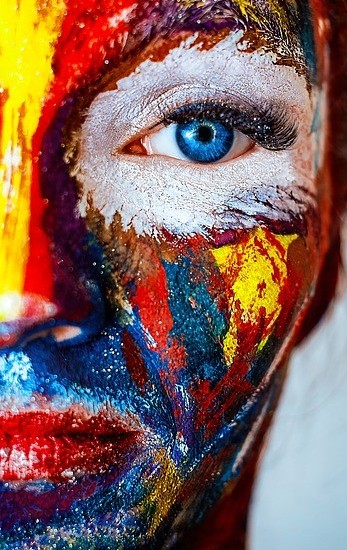 Face Painted Woman Face Painted Woman