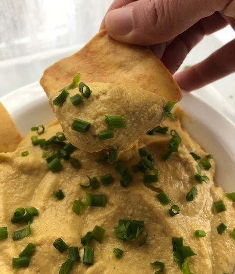 pumpkin hummus pumpkin hummus up close for texture and thickness
