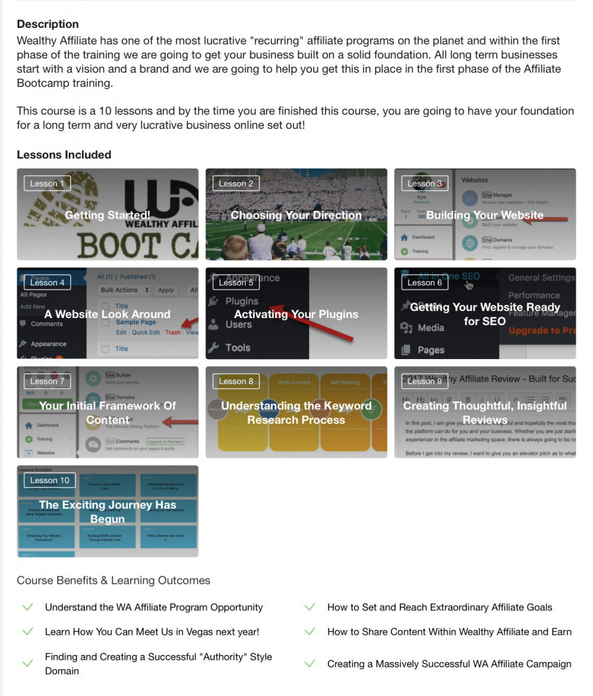 The free bootcamp at Wealthy Affiliate
