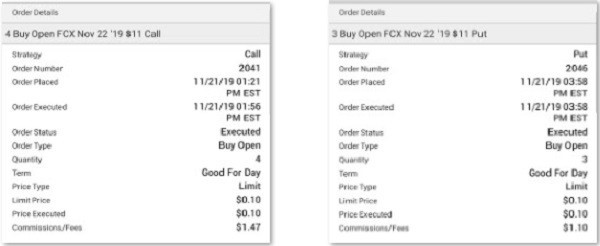 FCX Buy Orders in How to trade options for 100% gains