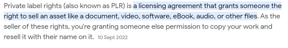 what does PLR mean in digital marketing