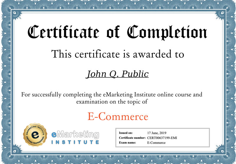 emarketing institute ecommerce certificate