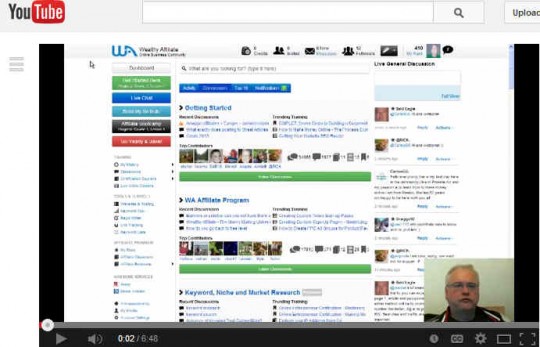 Wealthy Affiliate Review on YouTube