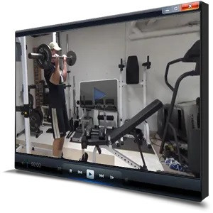 A Tablet Showing A Video Of A Man Performing Bicep Curls