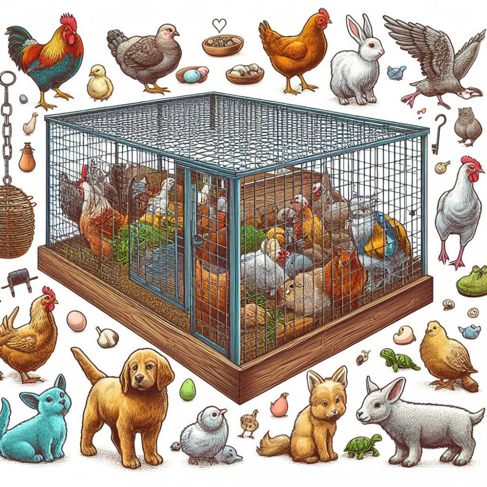 Various animals in a pen - Chickenmethod.com