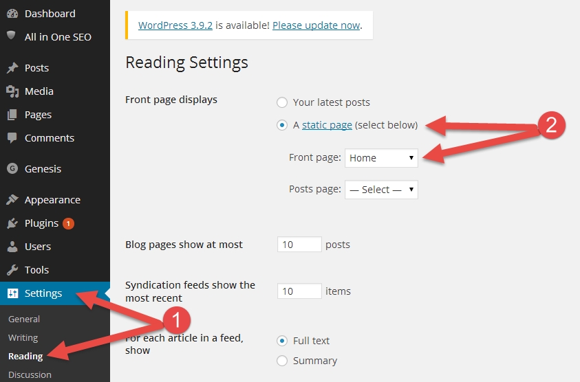 WordPress How To A Static Home Page