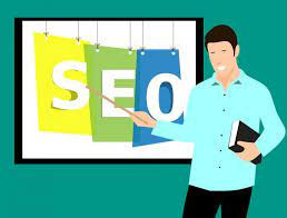 SEO Logo Picture of Man explaining SEO Logo Picture of Man explaining