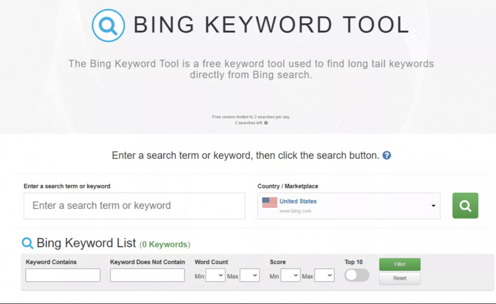 Bing Keyword Tool
