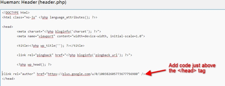 Adding Author Meta Tag to Your Header.php File