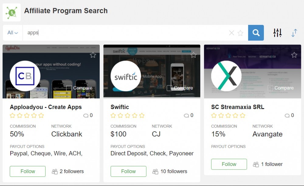 Affiliate Search Program