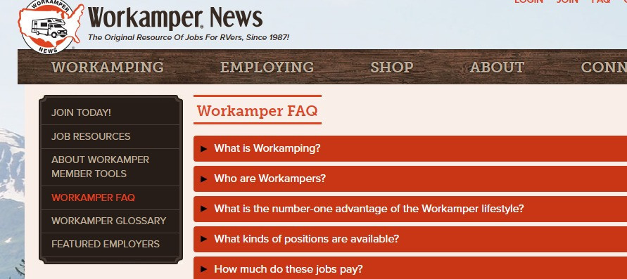 Workamper website