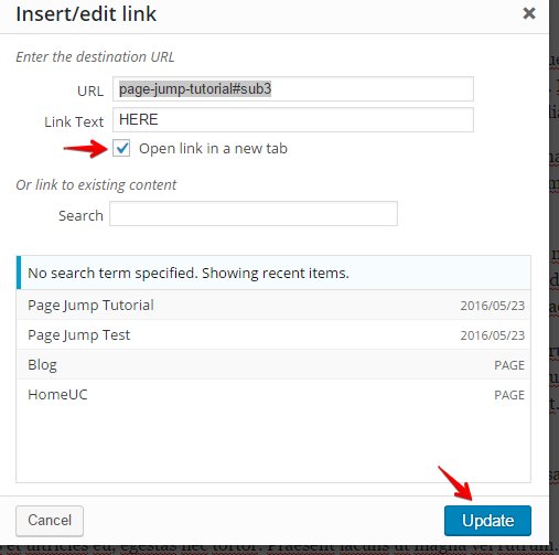 How to Create Page Jumps from One Page to Another Page in WordPress