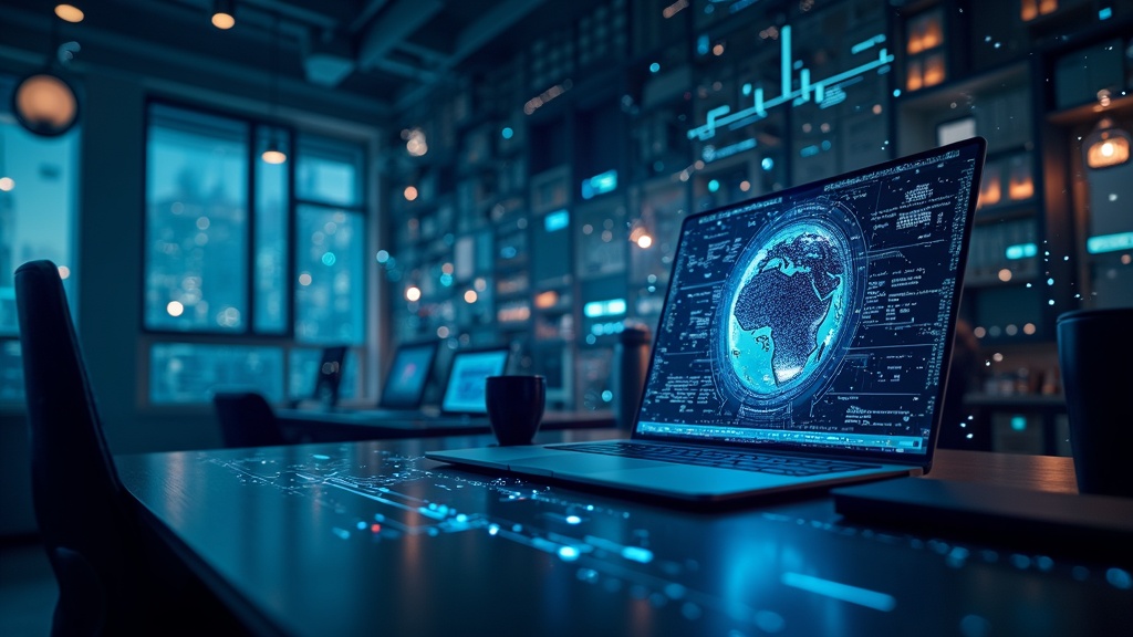 AI Transforming Content Creation - Abstract Graphic