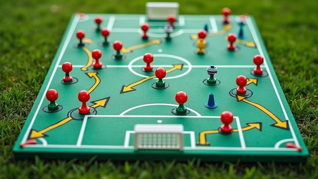 Soccer tactics board with formations and arrows