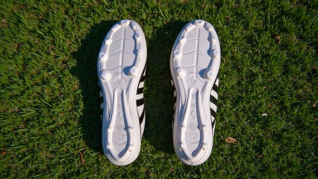 A detailed top-down view of Adidas Predator 2025 cleats highlighting new grip zones and design features