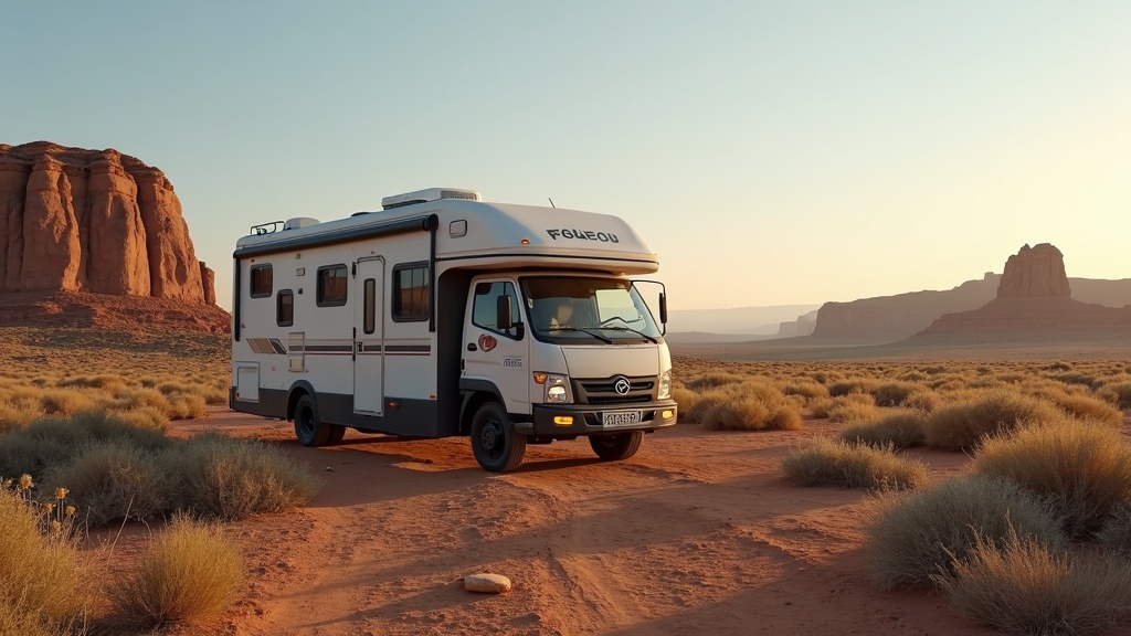 solar RV in a scenic remote location