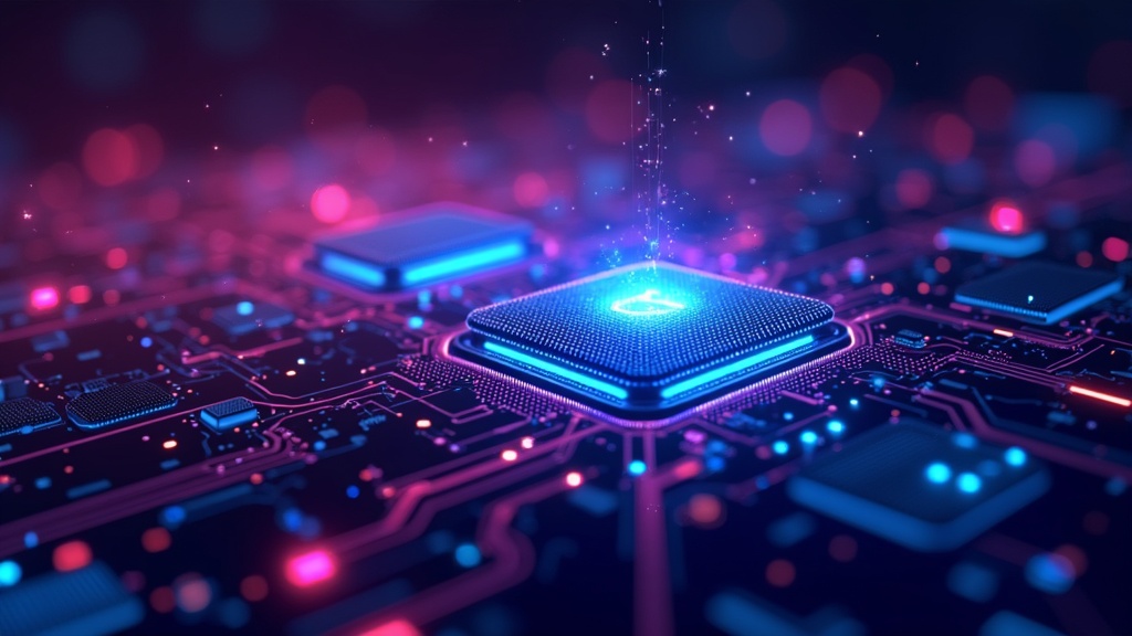 AI creative process visualization with digital elements and film icons