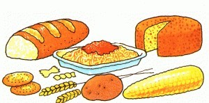 food high in carbohydrates cartoon picture of food high in carbohydrates