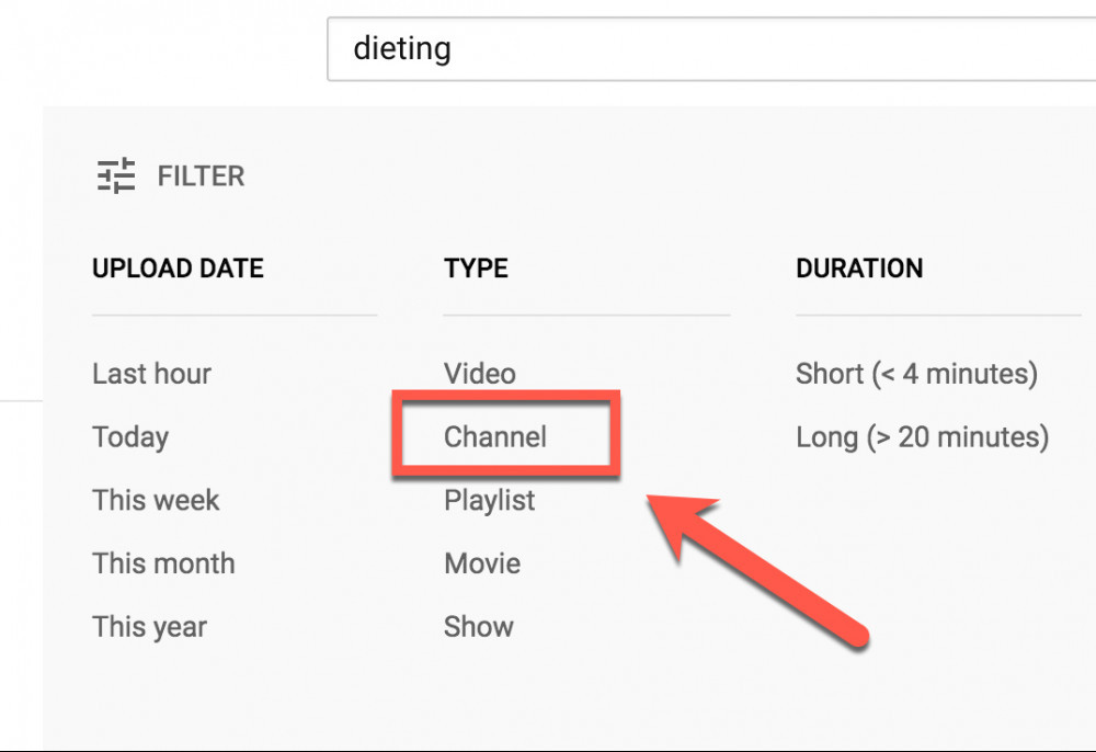 Dieting Channel Filter - Youtube Dieting Channel Filter - Youtube
