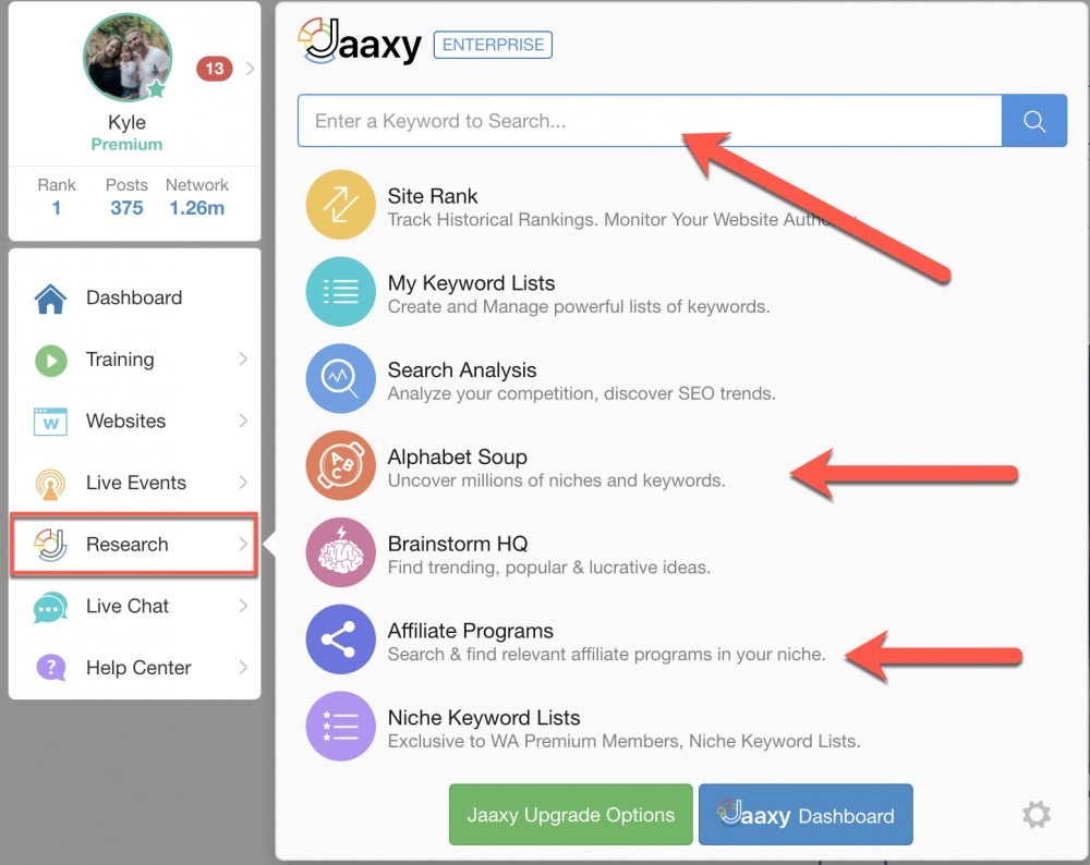 Wealthy Affiliate Research Tools
