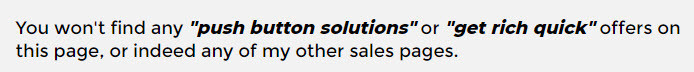 sales page hype
