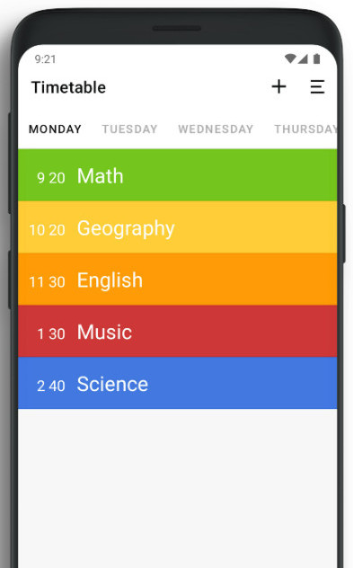 A phone with a schedule on it