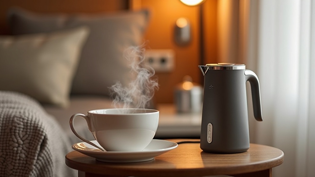 Travel Brew Kettle in a hotel room