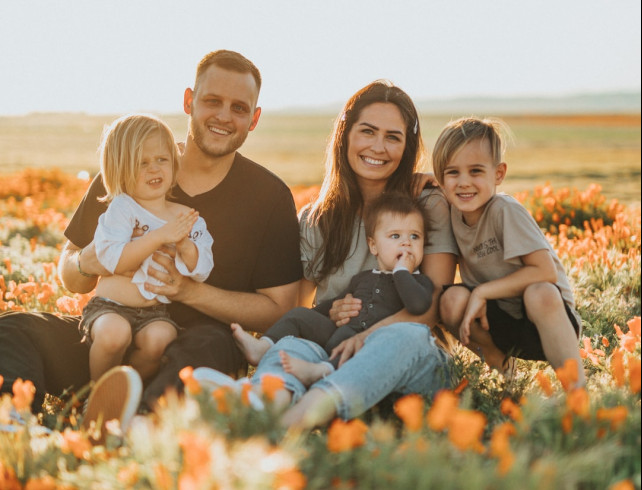 Family choosing holiday accommodation