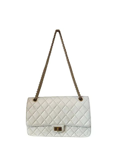 Chanel 2.55 Reissue white flap distressed leather gold hardware shoulder bag Chanel Pre-Owned | 2.55 BIANCAINVECCHIATA