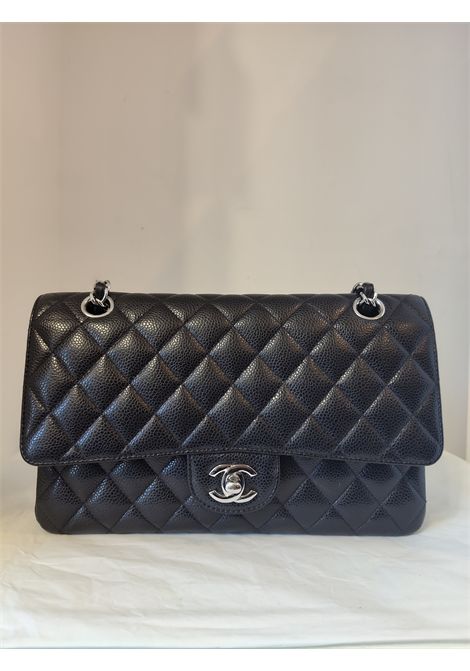  Chanel Pre-Owned | 2.55 CAVIAR SILVERNERO TIMELESS