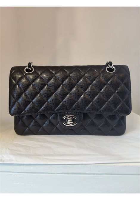  Chanel Pre-Owned | 2.55 CAVIAR SILVERNERO TIMELESS
