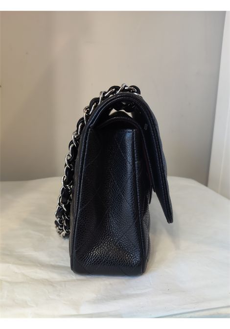  Chanel Pre-Owned | 2.55 CAVIAR SILVERNERO TIMELESS