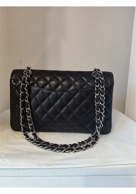  Chanel Pre-Owned | 2.55 CAVIAR SILVERNERO TIMELESS