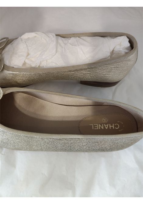 Chanel Gold tone leather Cc ballerina in italian size 38.5 Chanel Pre-Owned | BALLERINE GOLDGOLD