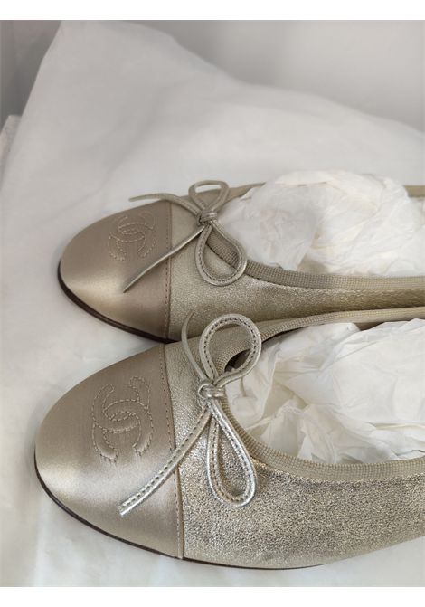 Chanel Gold tone leather Cc ballerina in italian size 38.5 Chanel Pre-Owned | BALLERINE GOLDGOLD