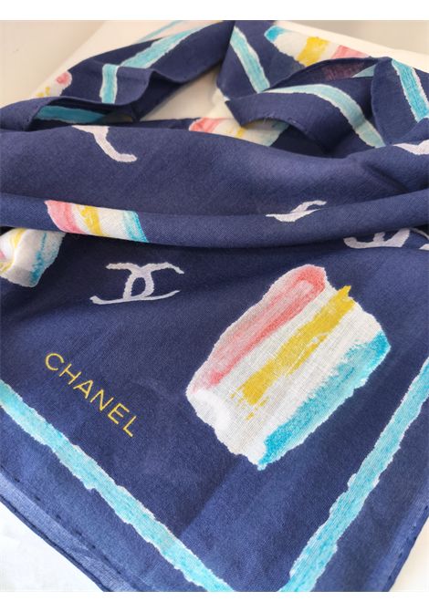 Chanel Cc Blue multicoloured scarf Chanel Pre-Owned | BLUEBLUE MULTI