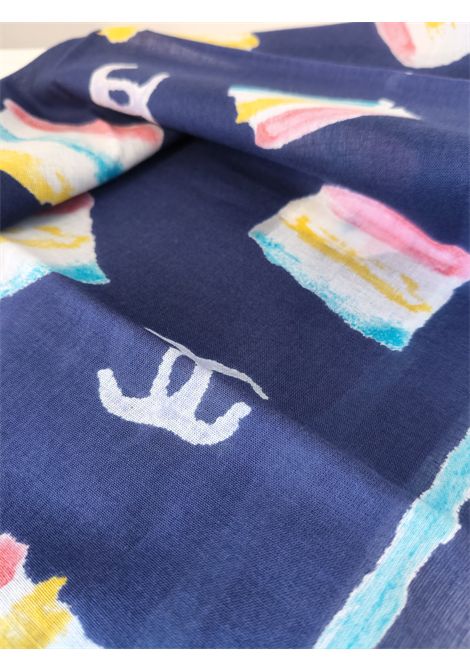 Chanel Cc Blue multicoloured scarf Chanel Pre-Owned | BLUEBLUE MULTI