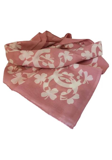 Chanel Pink with White flowers scarf Chanel Pre-Owned | FOULARDROSA