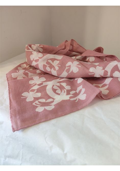 Chanel Pink with White flowers scarf Chanel Pre-Owned | FOULARDROSA