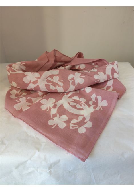 Chanel Pink with White flowers scarf Chanel Pre-Owned | FOULARDROSA