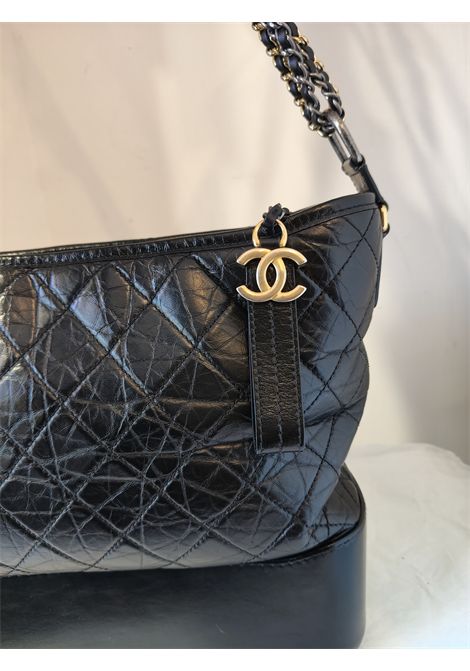2016 Chanel Gabrielle large black leather shoulder bag Chanel Pre-Owned | GABRIELLE NERA2016/2017
