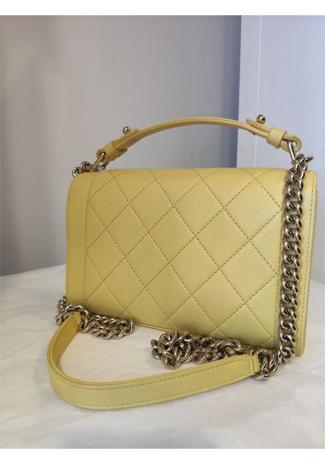 2016 Chanel light yellow leather silver tone hardware contemporary camera bag Chanel Pre-Owned | GIALLO CAMERA BAG16/17