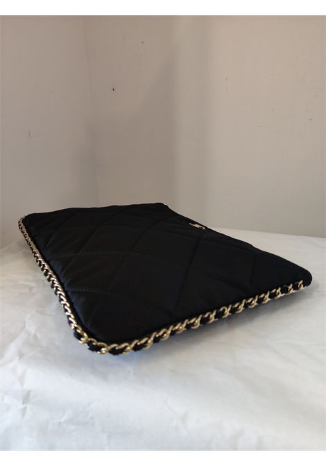 Chanel black satin Gold tone hardware clutch Chanel Pre-Owned | POCHETTE RASOPOCHETTE