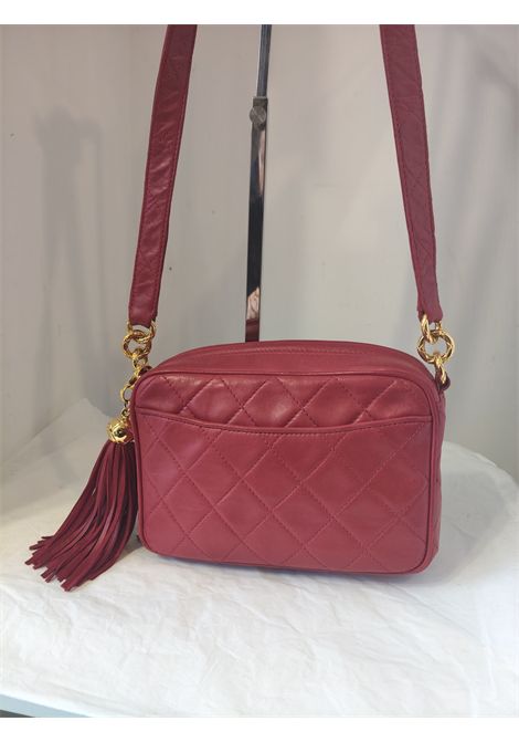 1991 Chanel red lamb leather 24kt gold plated hardware camera bag Chanel Pre-Owned | RED CAMERA BAGROSSA 1991