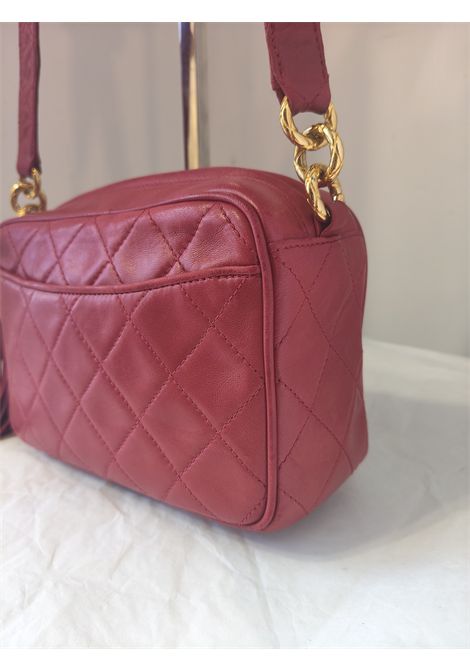 1991 Chanel red lamb leather 24kt gold plated hardware camera bag Chanel Pre-Owned | RED CAMERA BAGROSSA 1991
