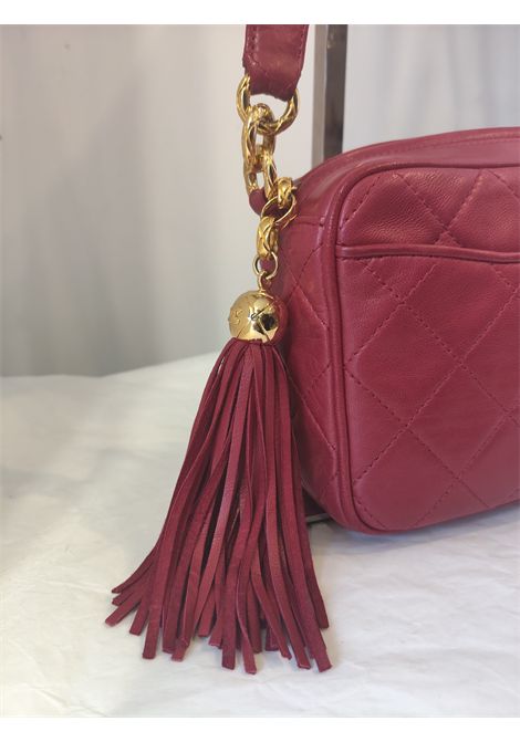 1991 Chanel red lamb leather 24kt gold plated hardware camera bag Chanel Pre-Owned | RED CAMERA BAGROSSA 1991