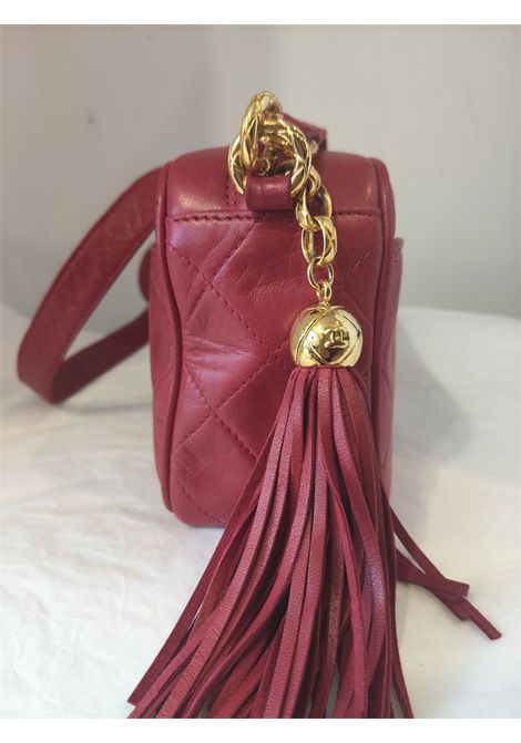 1991 Chanel red lamb leather 24kt gold plated hardware camera bag Chanel Pre-Owned | RED CAMERA BAGROSSA 1991